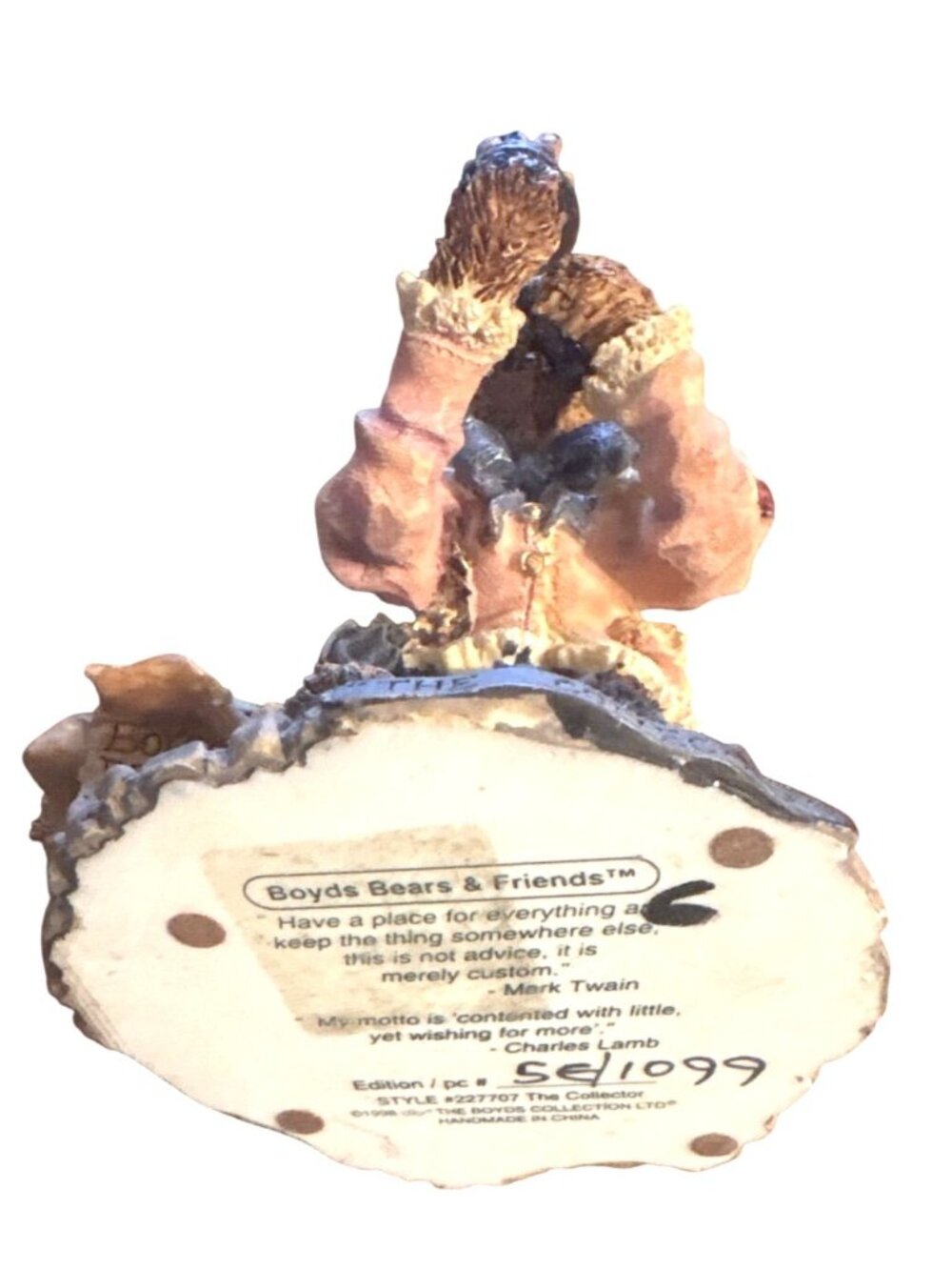 Vintage Boyds Bears & Friends The Collector Figurine Style #227707 Resin 1998 - Picture 15 of 16